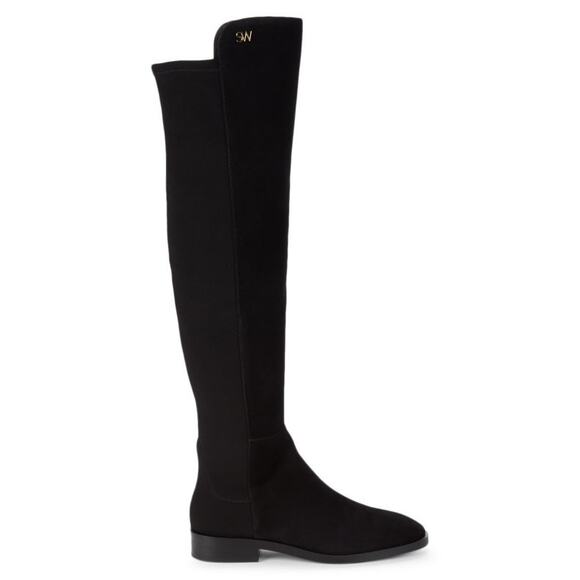 Stuart Weitzman Keelan Black Suede Leather Knee-High Boots Size 5.5 - Picture 1 of 4